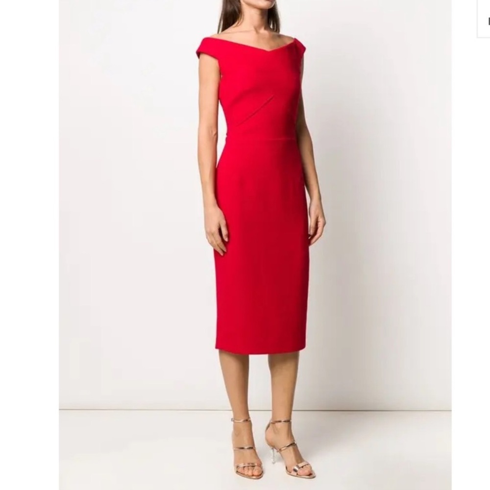 Roland Mouret Amarula wool midi dress size uk 12 us 8